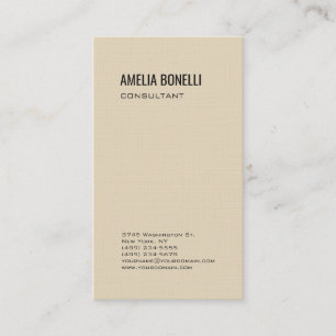 Linen Beige Moderne Minimalistisch Berufliche Visitenkarte