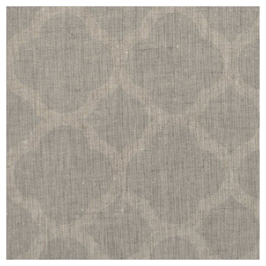 Linen Beige Moderne Quatrefolie Grosser Maßstab Stoff (Muster)