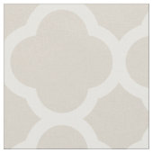 Linen Beige Moderne Quatrefolie Grosser Maßstab Stoff (Nahaufnahme)