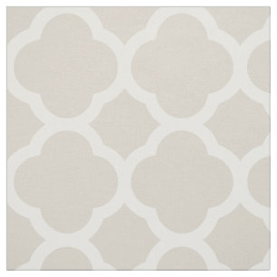 Linen Beige Moderne Quatrefolie Grosser Maßstab Stoff