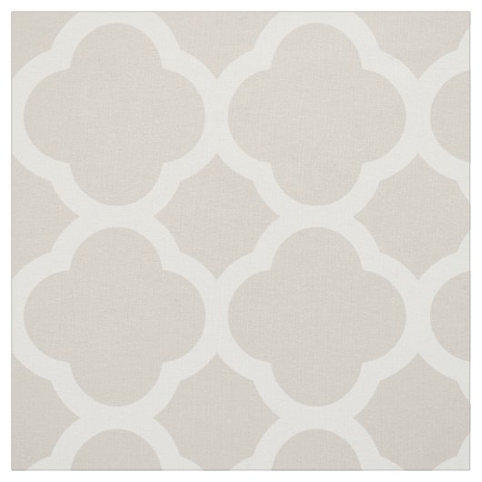 Linen Beige Moderne Quatrefolie Grosser Maßstab Stoff (Muster)