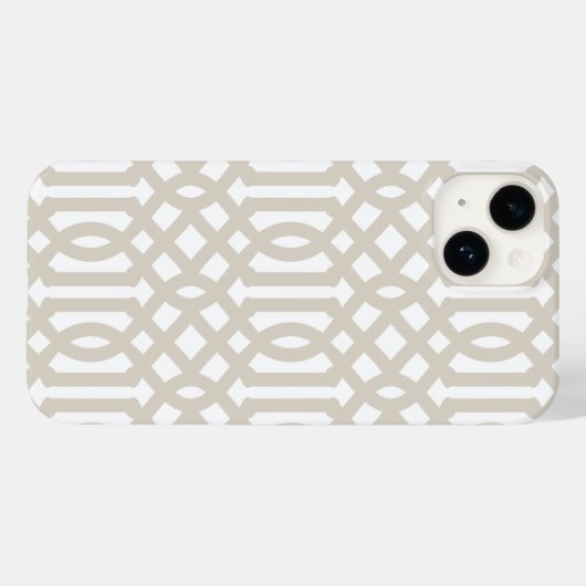 Linen Beige Moderne Trellis Case-Mate iPhone Hülle (Rückseite (Horizontal))