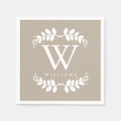 Linen Beige Monogram Serviette (Vorderseite)