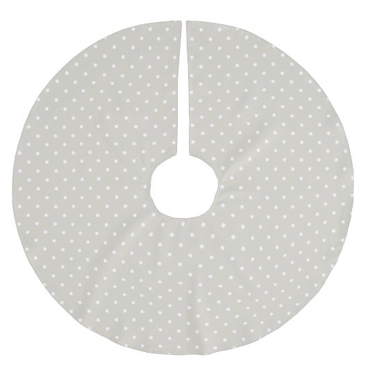 Linen Beige Niedlich Polka Dots Polyester Weihnachtsbaumdecke (Vorderseite)