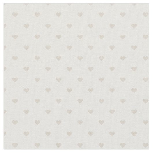 Linen Beige Polka Dot Hearts Stoff (Nahaufnahme)