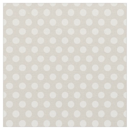 Linen Beige Polka Dots Stoff (Nahaufnahme)