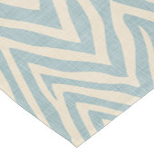 Linen Beige und Blue Zebra Print Kurzer Tischläufer (Ecke)