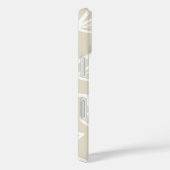 Linen Beige und Charcoal Floral Illustration Name Case-Mate iPhone Hülle (Rückseite / Rechts)