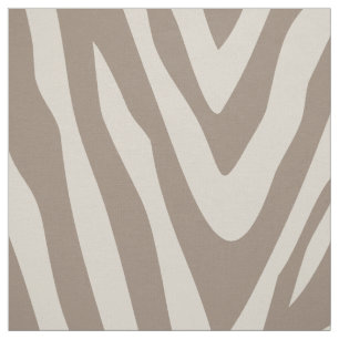 Linen Beige und Mocha Zebra drucken große Tonhöhe Stoff