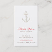 Linen Beige Vintage Anker Vertikal Visitenkarte (Vorderseite)