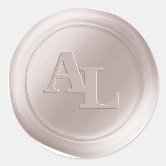 Linen Beige Wax Siegel Monogram Wedding Stickers (Vorderseite)