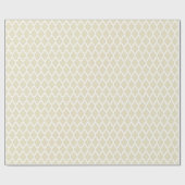 Linen Beige weißes marokkanisches Quatrefolienmust Geschenkpapier (Flach)