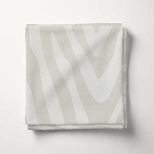 Linen Beige Zebra Print Groß Stoff