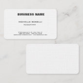 Linen Beruflich Moderne Elegant Minimalistisch Sch Visitenkarte (Vorne/Hinten)
