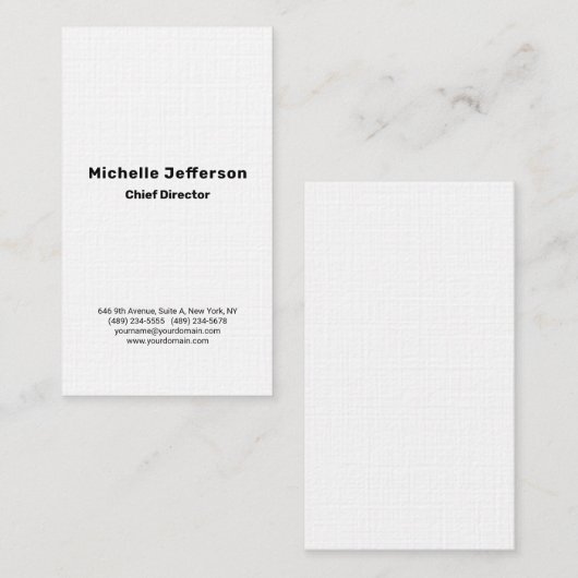 Linen Beruflich Schlicht Stilvoll Moderne Minimali Visitenkarte (Vorne/Hinten)