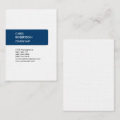 Linen Blue Attractive Chubby Business Card Visitenkarte (Vorne/Hinten)