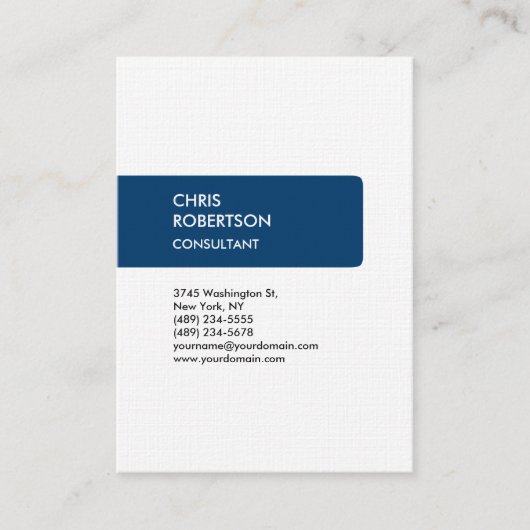 Linen Blue Attractive Chubby Business Card Visitenkarte (Vorderseite)