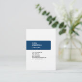Linen Blue Attractive Chubby Business Card Visitenkarte (Stehend Vorderseite)