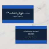 Linen Blue Lined Zeitgenössisch Beruflich Visitenkarte (Vorne/Hinten)