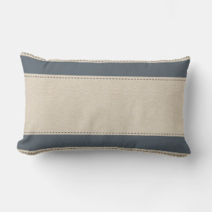 Linen Blue Stripes Stitch Effekt Pillow Lendenkissen