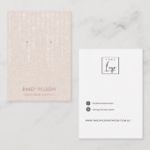 LINEN BLUSH LIGHT STRINGS STUD EARRING DISPLAY VISITENKARTE (Vorne/Hinten)