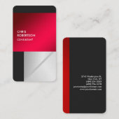 Linen Colorful Red Gray Rounded Visitenkarte (Vorne/Hinten)