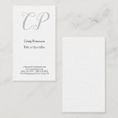 Linen Creative Monogram Modernes Minimalistisches Visitenkarte (Vorne/Hinten)