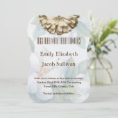 Linen Daisy Lime Green Nature Einladung zur Hochze (Stehend Vorderseite)