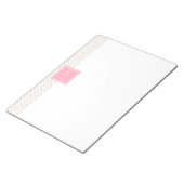 Linen-Diamanten-Muster und Monogramm Notizblock (angewinkelt)