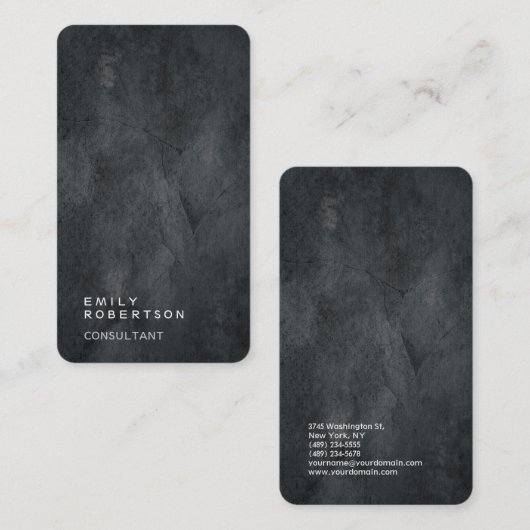 Linen Einfach Schlicht Grau Trendy Moderne Minimal Visitenkarte (Vorne/Hinten)