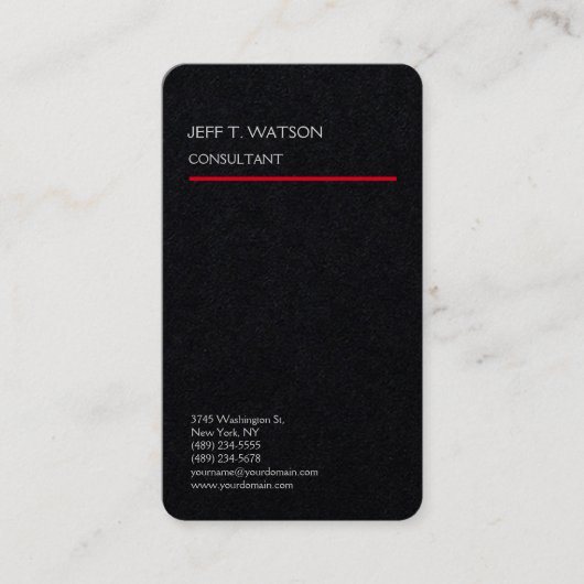 Linen Einfach Schlicht Schwarz Moderne Minimalisti Visitenkarte (Vorderseite)