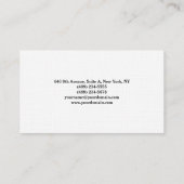 Linen Einzigartige Original Schlichte Maskuline Mi Visitenkarte (Rückseite)