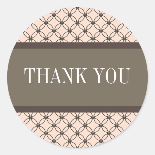 Linen Extravagante Gitter Danke Stickers (Vorderseite)