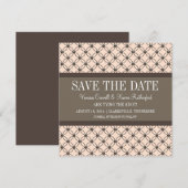Linen Extravagantes Gitter Save the Date einladen (Vorne/Hinten)
