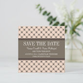 Linen Extravagantes Gitter Save the Date einladen (Stehend Vorderseite)