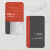 Linen farbige rote Steine Grau Visitenkarte (Vorne/Hinten)