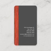 Linen farbige rote Steine Grau Visitenkarte (Rückseite)