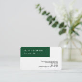 Linen gerundet Eleganwald Grün Beruflich Visitenkarte (Stehend Vorderseite)