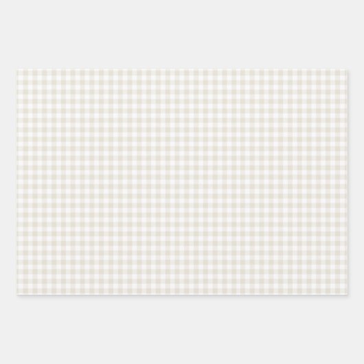 Linen Gingham Wrapping Paper Geschenkpapier Set (Vorderseite 2)