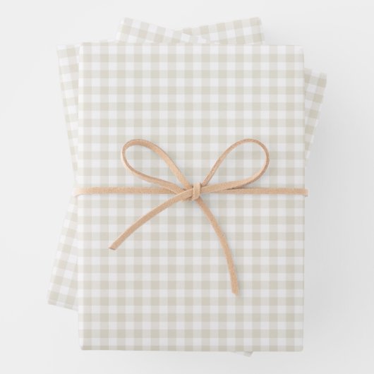 Linen Gingham Wrapping Paper Geschenkpapier Set (Beispiel)