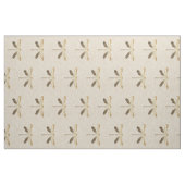 Linen Gold Dragonfly Muster Stoff (Yard (91,4 cm))