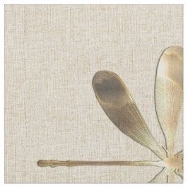 Linen Gold Dragonfly Muster Stoff