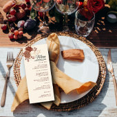 Linen gold Glitzer Aquarellblume Islamische Hochze Menükarte