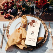 Linen gold Glitzer Aquarellblume Islamische Hochze Menükarte