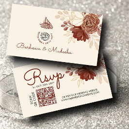 Linen gold Glitzer QR UAWG Islamic Wedding Website Begleitkarte