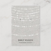 LINEN GRAY LIGHT STRINGS STUD EARRING DISPLAY VISITENKARTE (Vorderseite)