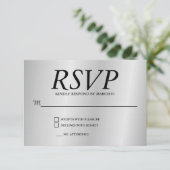 Linen Grey Wedding RSVP Response Reply Modern Card Karte (Stehend Vorderseite)