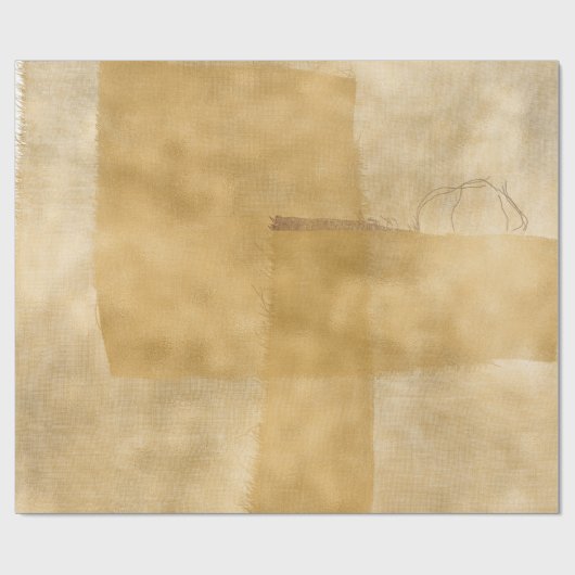 Linen Jute Cloth Burlap Rustic Gold Minimal Geschenkpapier (Flach)