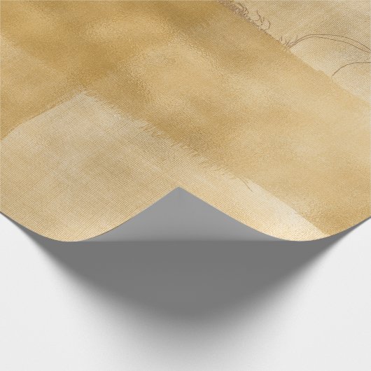 Linen Jute Cloth Burlap Rustic Gold Minimal Geschenkpapier (Ecke)