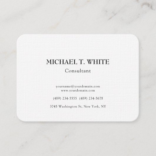 Linen Klassisches Minimalistisches Berufliches Chu Visitenkarte (Vorderseite)